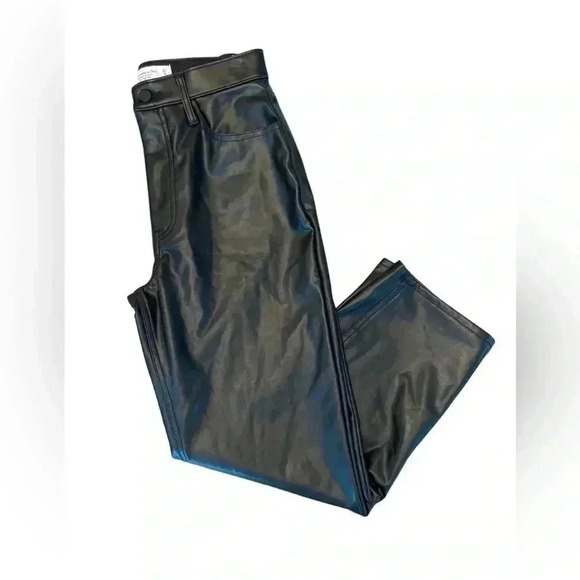 Abercrombie & Fitch Vegan Leather Ankle Straight Pant Size 4 Short - Picture 10 of 10